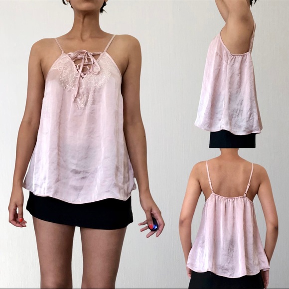 Y2K Satin Lace Cami Top - Picture 5 of 6